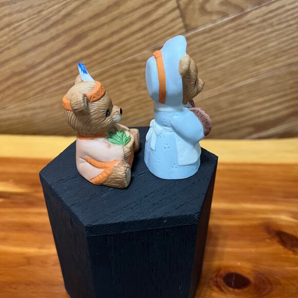 Vintage Homco Set 5312 Ceramic Figurines Thanksgiving Bears Fall Harvest 2 Piece - Picture 9 of 10